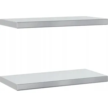 police Nástěnná police z nerezové oceli, stříbrná, 50 x 23,5 x 3 cm