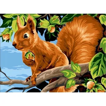 MALOVÁNÍ PODLE ČÍSEL 40X50 CM VEVERKA S...