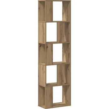 Knihovna Knihovna z Materiálu na Bázi Dřeva s Přihrádkami, Dub Artisan, 45x23,5x162,5 cm