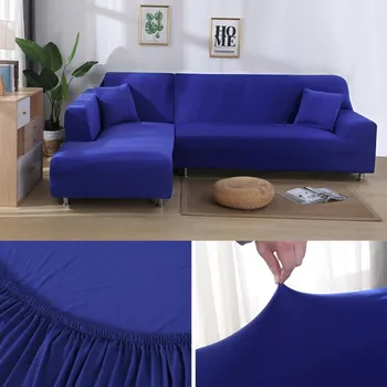 Napínací potah Jednobarevné napínací potahy na sedačku Mrhome Barva: Modrá, Velikost: Křeslo 90 - 140 cm