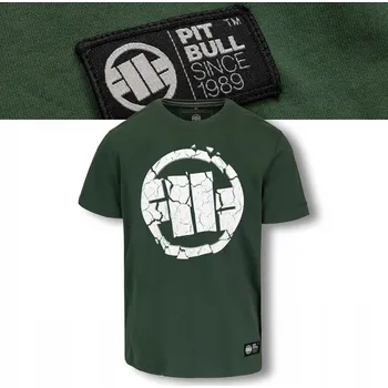 PITBULL TRIČKO TRIČKO PÁNSKÉ GARMENT WASHED SCRATCH 210 ZELENÉ GREEN L