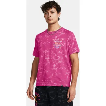 Pánská móda Pánské tričko Under Armour Pjt Rck Q2 Terry AOP Crew 1383292-686 Růžová MD