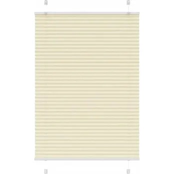 Roleta Plisovaná roleta 150x85 cm krémová, 100% polyester, montáž bez vrtání