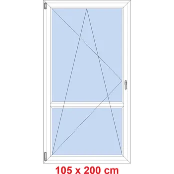 Okno Soft Balkonové dveře s příčkou 105x200 cm, otevíravé a sklopné