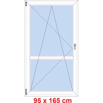 Okno Soft Balkonové dveře s příčkou 95x165 cm, otevíravé a sklopné