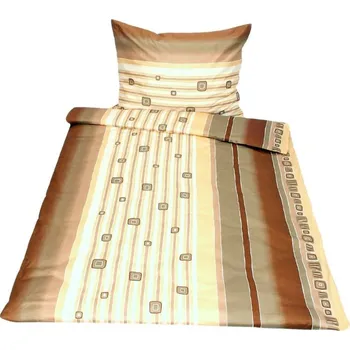 Povlečení KNITVA Saténové ložní povlečení ze 100% bavlny SUZANNE - prodloužená délka 140/220 + 70/90