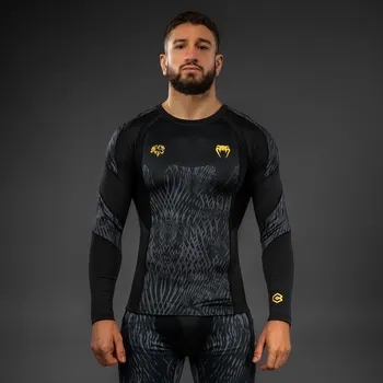Rashguard Pánský rashguard Venum x Chimaev Wild Borz - dlouhé rukávy - Black/Grey Velikost: L