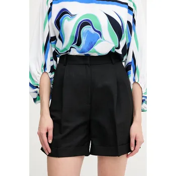 Dámské kraťasy Šortky s příměsí lnu Tommy Hilfiger WW0WW44767 černá 99X, vel. 42