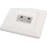 Zásuvka Solarix CAT6 STP 2 x RJ45 pod omítku bílá