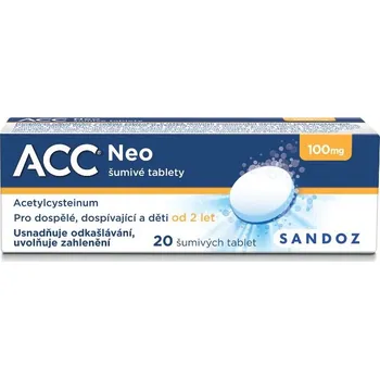 Lék na kašel, rýmu a nachlazení ACC NEO 100MG šumivé tablety 20