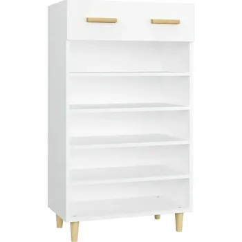 Šatní skříň Bílá skříňka na boty 60 x 35 x 105 cm ve skandinávském stylu