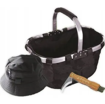 Kuchyňský nůž SADA PRO HOUBAŘE KOŠÍK NA HOUBY NŮŽ NOŽÍK ČEPICE PÁSEK DÁREK PRO DĚDU