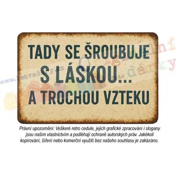 Plechová cedule Retro cedule - dílna a garáž 6 - Plast / A5 ( 20x15cm)