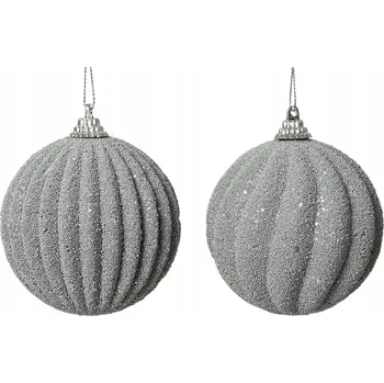 Vánoční dekorace Vánoční Koule na vánoční stromek pěnová nerozbitná STŘÍBRNÁ se třpytkami na VÁNOČNÍ STROMEČEK 8 cm