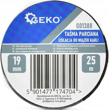 Lepicí páska IZOLAČNÍ PÁSKA HRUBĚ TKANÁ ČERNÁ 19MM 25M GEKO