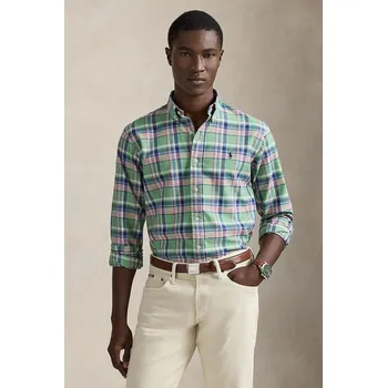 Bavlněná košile Polo Ralph Lauren CLASSIC OXFORD, M, zelená, 79X