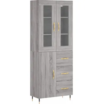 Šatní skříň Skříň šedá dub sonoma 180 cm - Odolný, stylový nábytek s velkým úložným prostorem