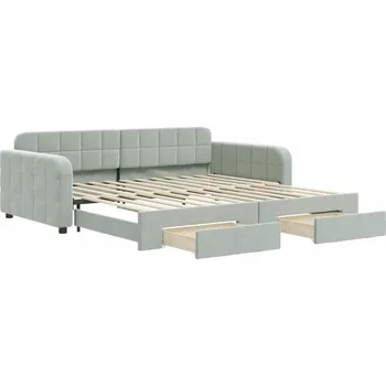 Pohovka Rozkládací pohovka 2v1 světle šedá 223x110x71 cm, samet