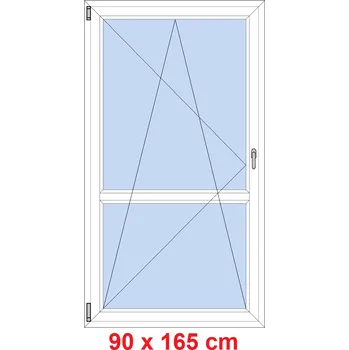 Okno Soft Balkonové dveře s příčkou 90x165 cm, otevíravé a sklopné