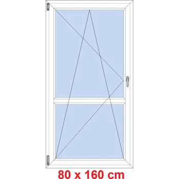 Okno Soft Balkonové dveře s příčkou 80x160 cm, otevíravé a sklopné