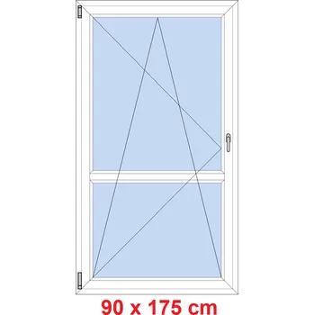Okno Soft Balkonové dveře s příčkou 90x175 cm, otevíravé a sklopné