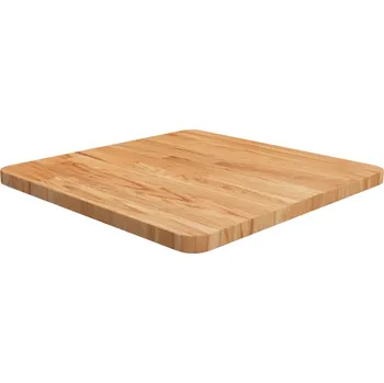 Konferenční stolek Kvadratová deska z masivního dubového dřeva 50 x 50 x 2,5 cm, světle hnědá