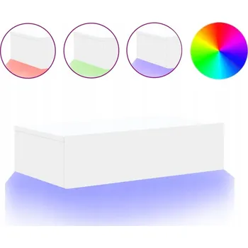 Televizní stolek Bílá televizní skříňka s RGB LED osvětlením 60 x 35 x 15,5 cm