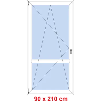 Okno Soft Balkonové dveře s příčkou 90x210 cm, otevíravé a sklopné