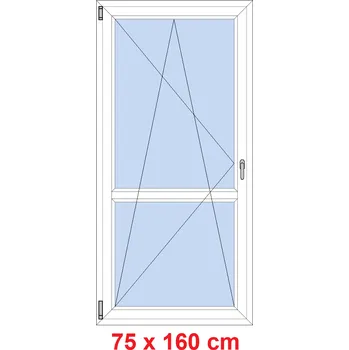 Okno Soft Balkonové dveře s příčkou 75x160 cm, otevíravé a sklopné