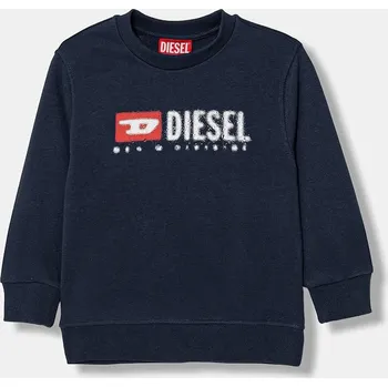 Chlapecká mikina Dětská mikina s bavlnou Diesel SDROPS OVER SWEAT-SHIRT J02483.KYAZ3 námořnická modř 59X, vel. 120