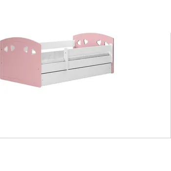 Postel Kocot Kids Malá postýlka pro děti Julia 140 x 80 cm se zásuvkou a zábranou - růžová Výběr matrace: Bez matrace