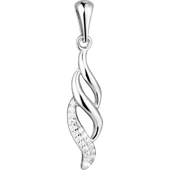 Oblečení a móda Stříbrný přívěsek se zirkony bílá vlnka 14046.1 crystal