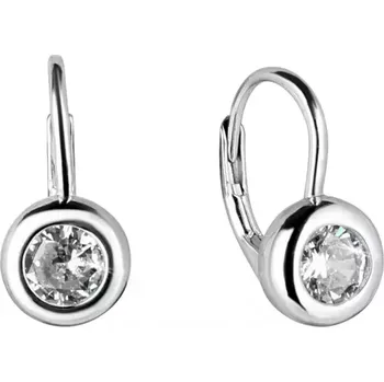 Náušnice Stříbrné náušnice visací se zirkonem 11548.1 crystal