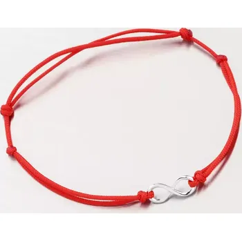 Oblečení a móda Náramek bílé zlato 585 červený provázkový nekonečno 74-5188B-CV délka 21 cm