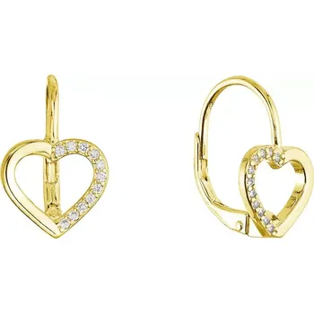 Náušnice Evolution Group Pozlacené stříbrné náušnice srdce 11716.1