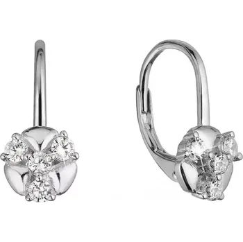 Oblečení a móda Stříbrné náušnice s čirými zirkony 11508.1 crystal