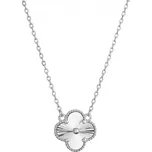 Stříbrný náhrdelník vzorovaný čtyřlístek 62045