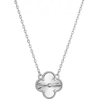 Oblečení a móda Stříbrný náhrdelník vzorovaný čtyřlístek 62045