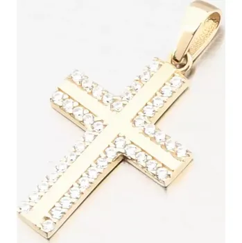 Přívěsek Přívěsek žluté zlato 585 zirkon kříž 13R-422