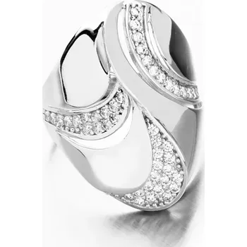 Prsten Dámský prsten bílé zlato 585 zirkon 116P-111391 velikost 57