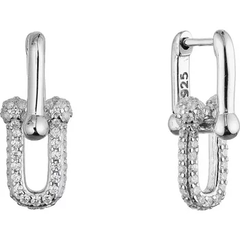 Náušnice Stříbrné náušnice elegantní uzle se zirkony 11660.1