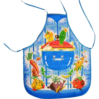 Kuchyňská zástěra Zástěra zelenina - modrá