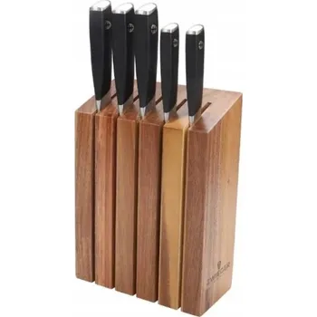 Kuchyňský nůž Sada nožů v bloku Zwieger Magneto 5 ks. Dřevo a nerezová ocel