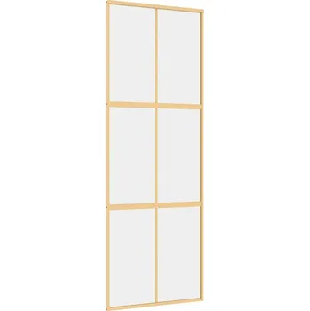 Interiérové dveře Posuvné skleněné dveře ESG zlaté 76 x 205 cm s hliníkovým rámem