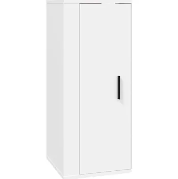 Televizní stolek Bílá nástěnná skříňka pod TV, 40 x 34,5 x 80 cm, se 3 přihrádkami