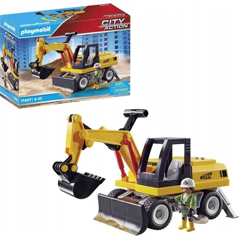 Stavebnice Playmobil Playmobil City Action 71407 Bagr s Otočnou Kabinou Buldozer Pohyblivý