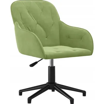 Otočná kancelářská židle světle zelená sametová 56 x 61,5 x (72-80) cm