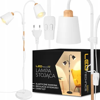 Stojací lampa Stojací Lampa Nastavitelná 170cm Moderní na 2x E27 LED se Spínačem