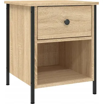 Noční stolek Noční stolek Sonoma dub 40 x 42 x 50 cm, materiál na bázi dřeva, železo