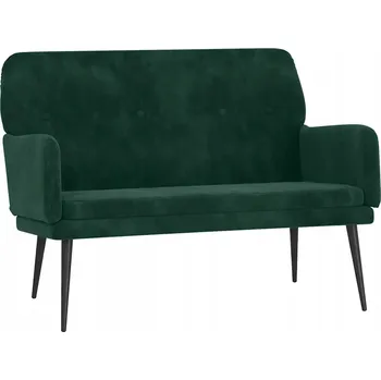 Zahradní lavice Čalouněná lavice sametová tmavě zelená 108x79x79 cm